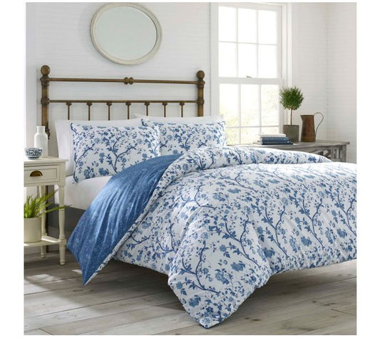 Laura Ashley Elise Blue King Duvet Cover Set