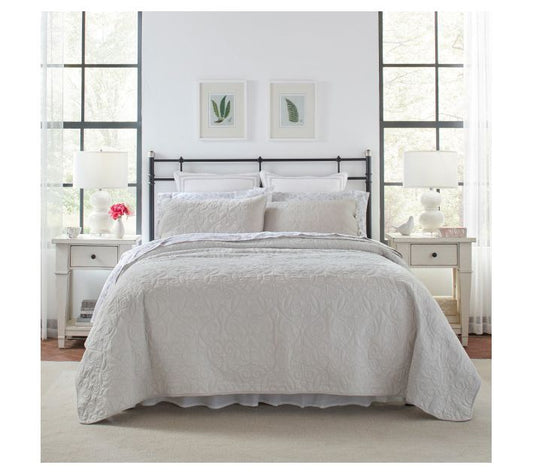 Laura Ashley Felicity Grey King Quilt-Sham Set