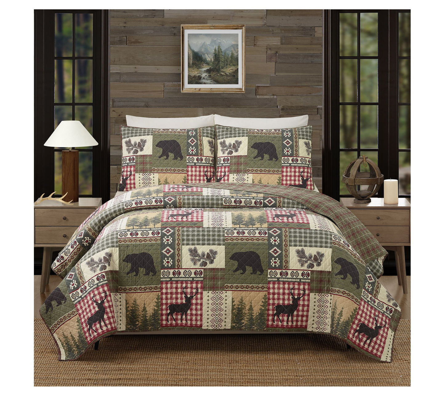 Modern Heirloom Dorset 3pc King Cotton Quilt Set