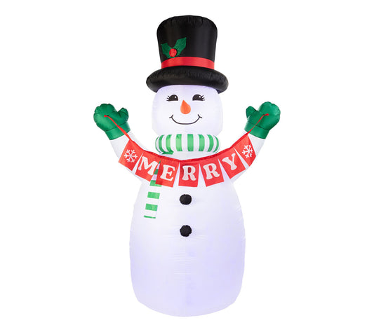 Mr. Christmas 10 ft. Outdoor Lit Inflatable - Merry Snowman