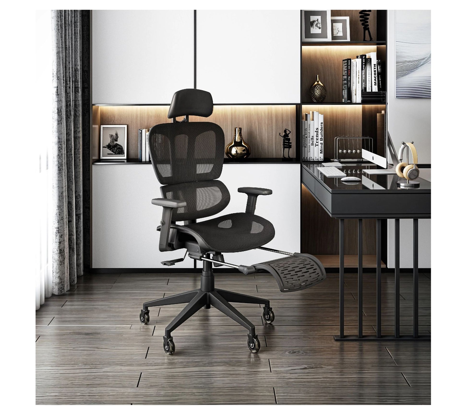 Techni Reclining Ergonomic Mesh Office Chair with Footrest