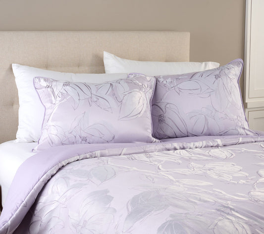 Northern Nights Layered Floral Jacquard Comforter & Sham Set- Full