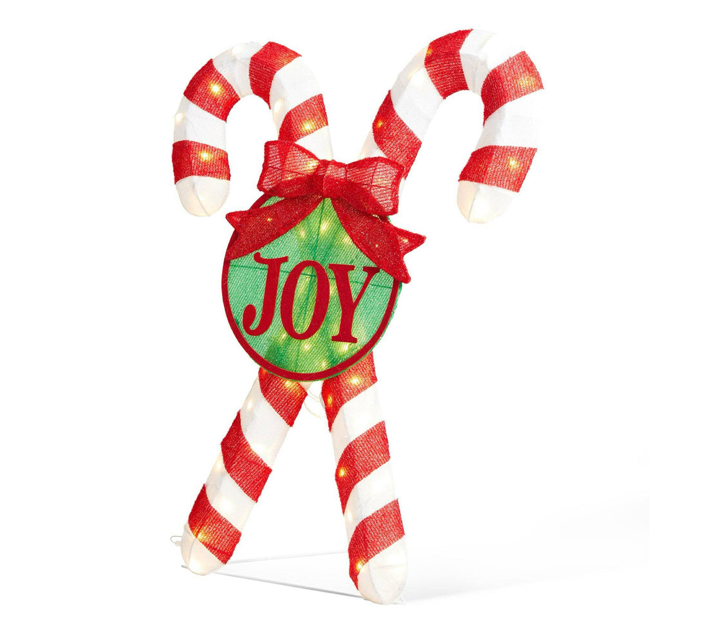 Glitzhome 35.5"H Lighted Christmas Candy Cane Outdoor Decor