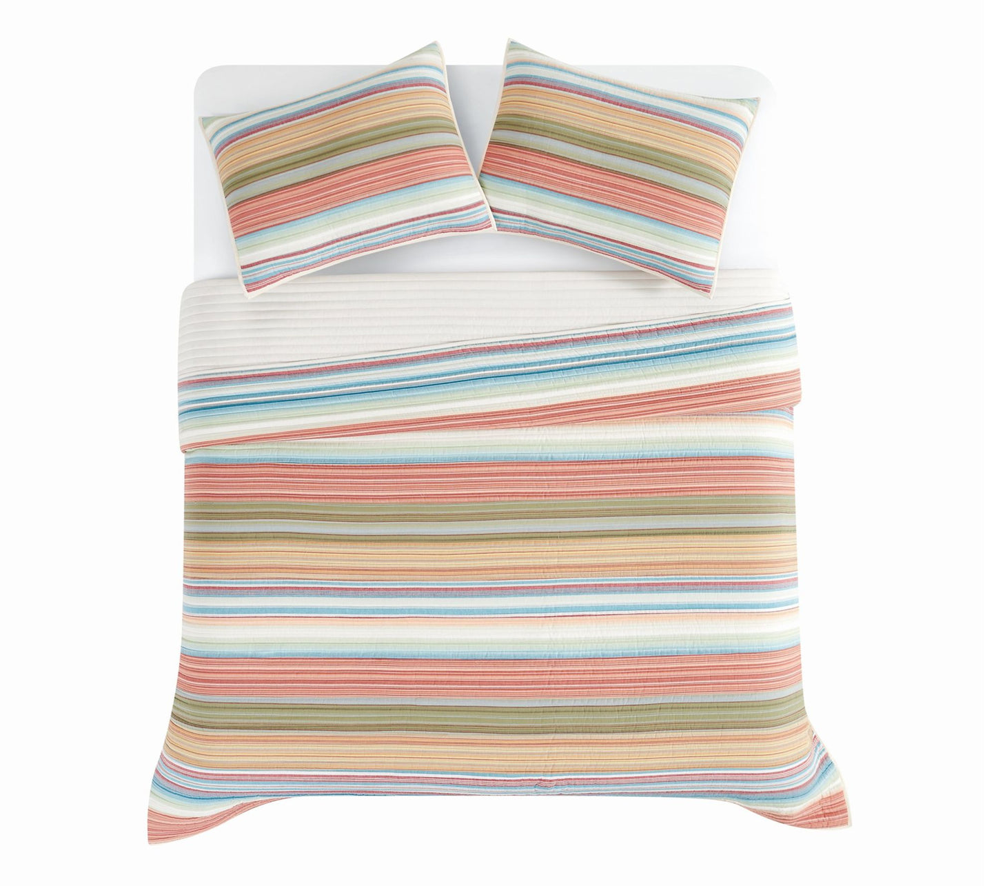 Oceanfront Resort Palm Beach Yarn Dye Stripe Fu/Qn Quilt Set
