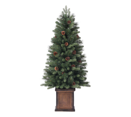 Haute Decor 4.5' Prelit Brookdale Fir Potted Tree