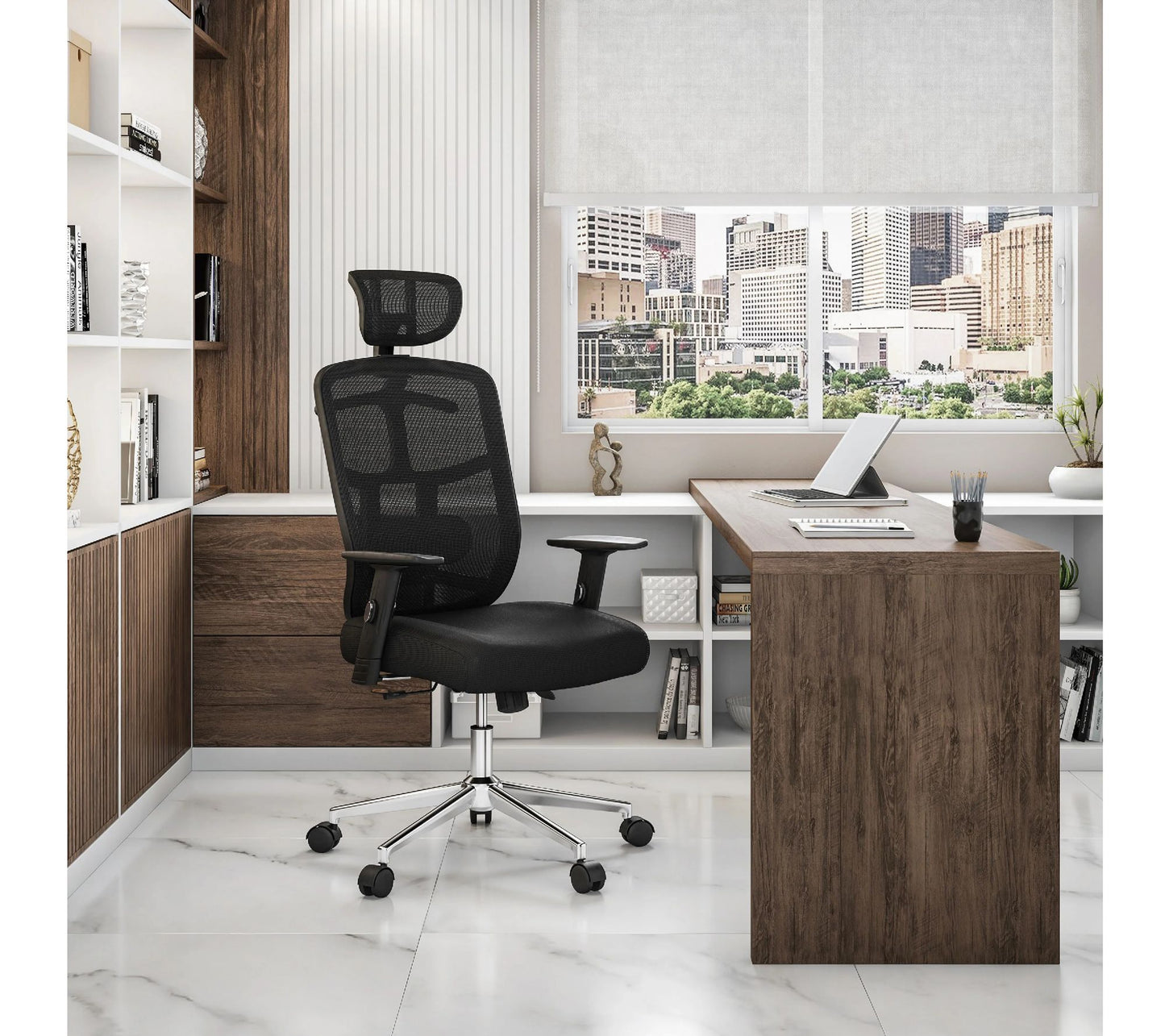 Techni Mobili High Back Executive Black Mesh Office Chair