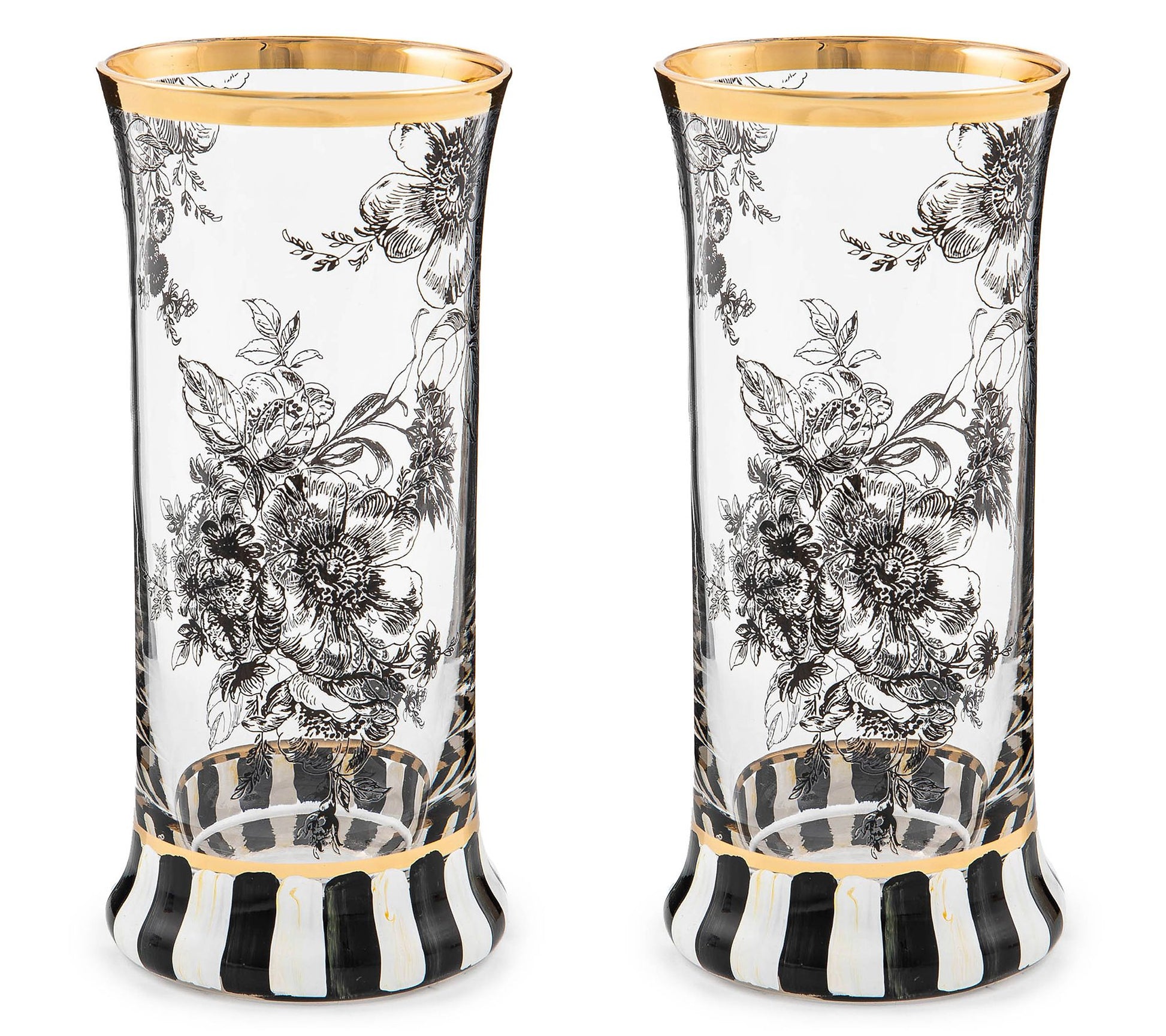 MacKenzie- Childs Set of 2 Highball Glasses