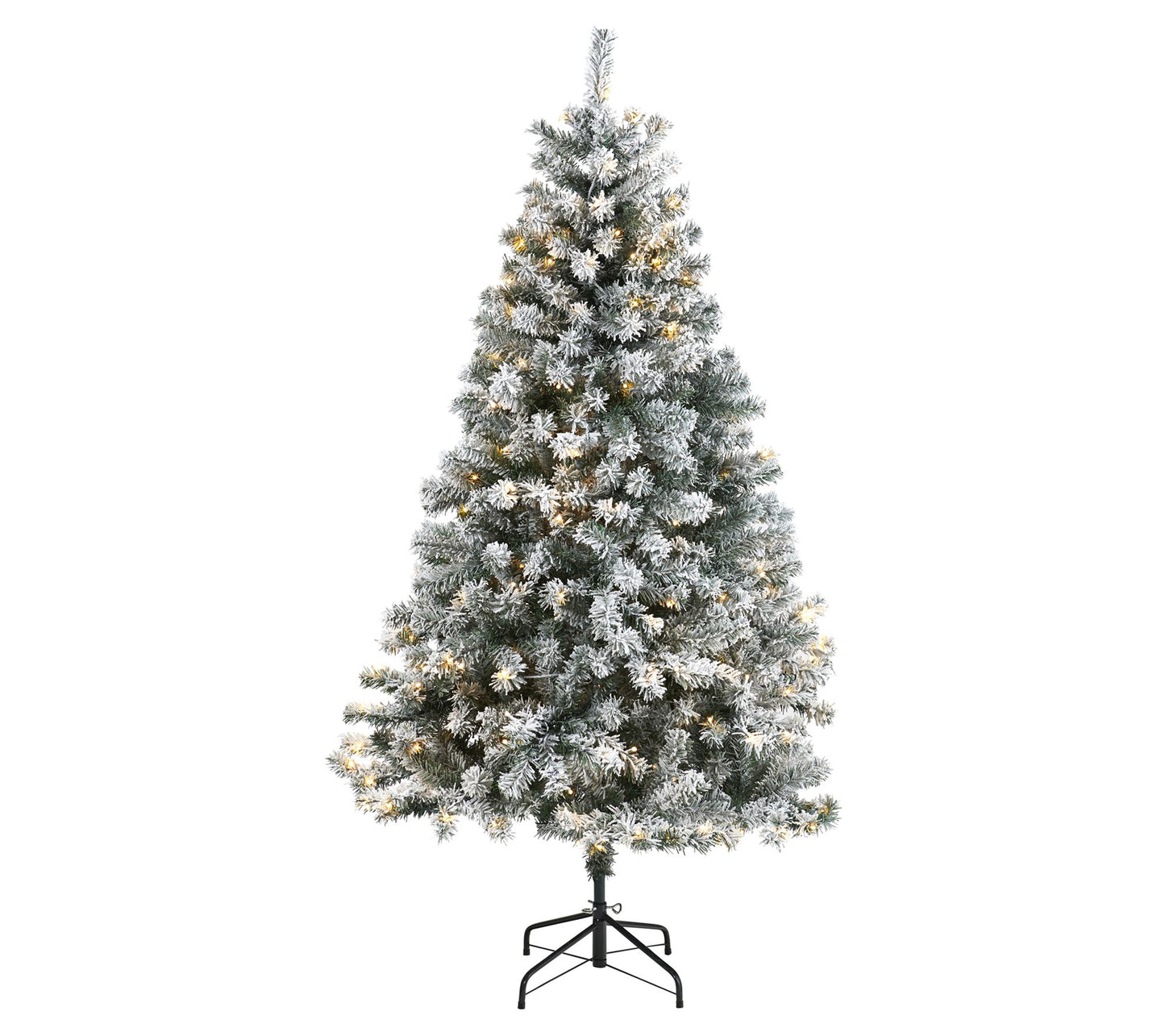 6' Flocked Christmas Tree with 250 Lights by Nearly Natural