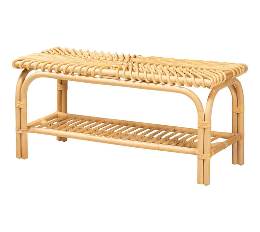 bali & pari Himari Natural Brown Rattan AccentBench