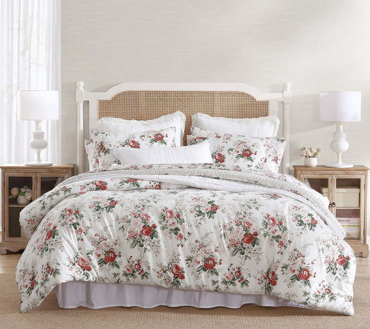 Laura Ashley Ashfield Red-Green King ComforterSham Set