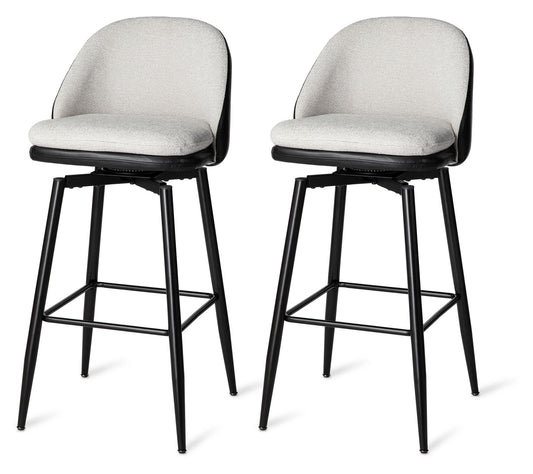 Glitzhome Modern Two Toned Color Swivel Bar Stools S/2