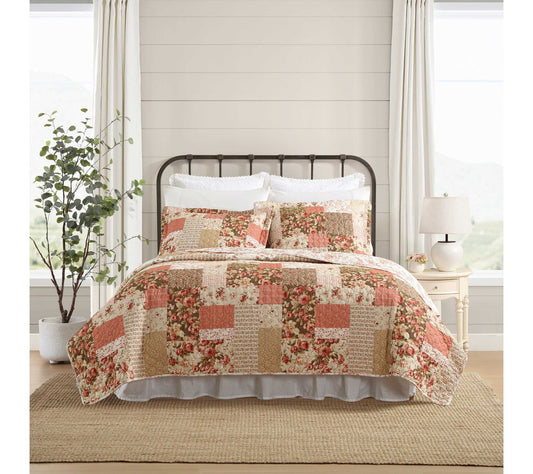 Laura Ashley Harrietta Patchwork King Quilt Sham Set