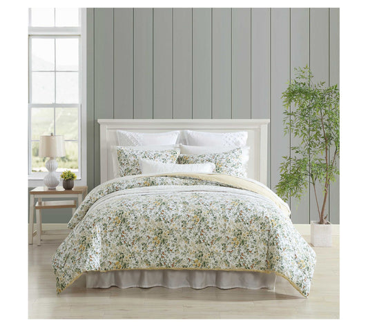 Laura Ashley Country Meadow Gold King Comforter Sham Set