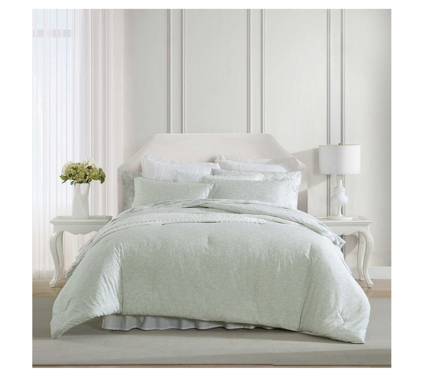 Laura Ashley Heirloom Ditzy Green King Comforter Sham Set