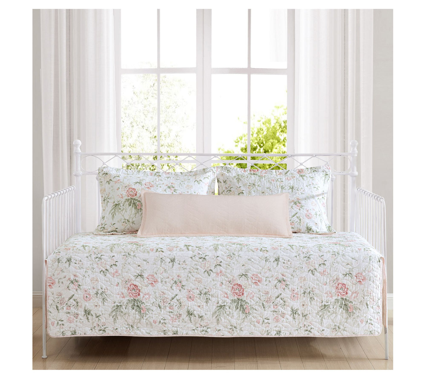 Laura Ashley Breezy Floral Quilted Daybed Cover Sham Set