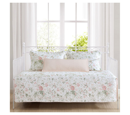 Laura Ashley Breezy Floral Quilted Daybed Cover Sham Set