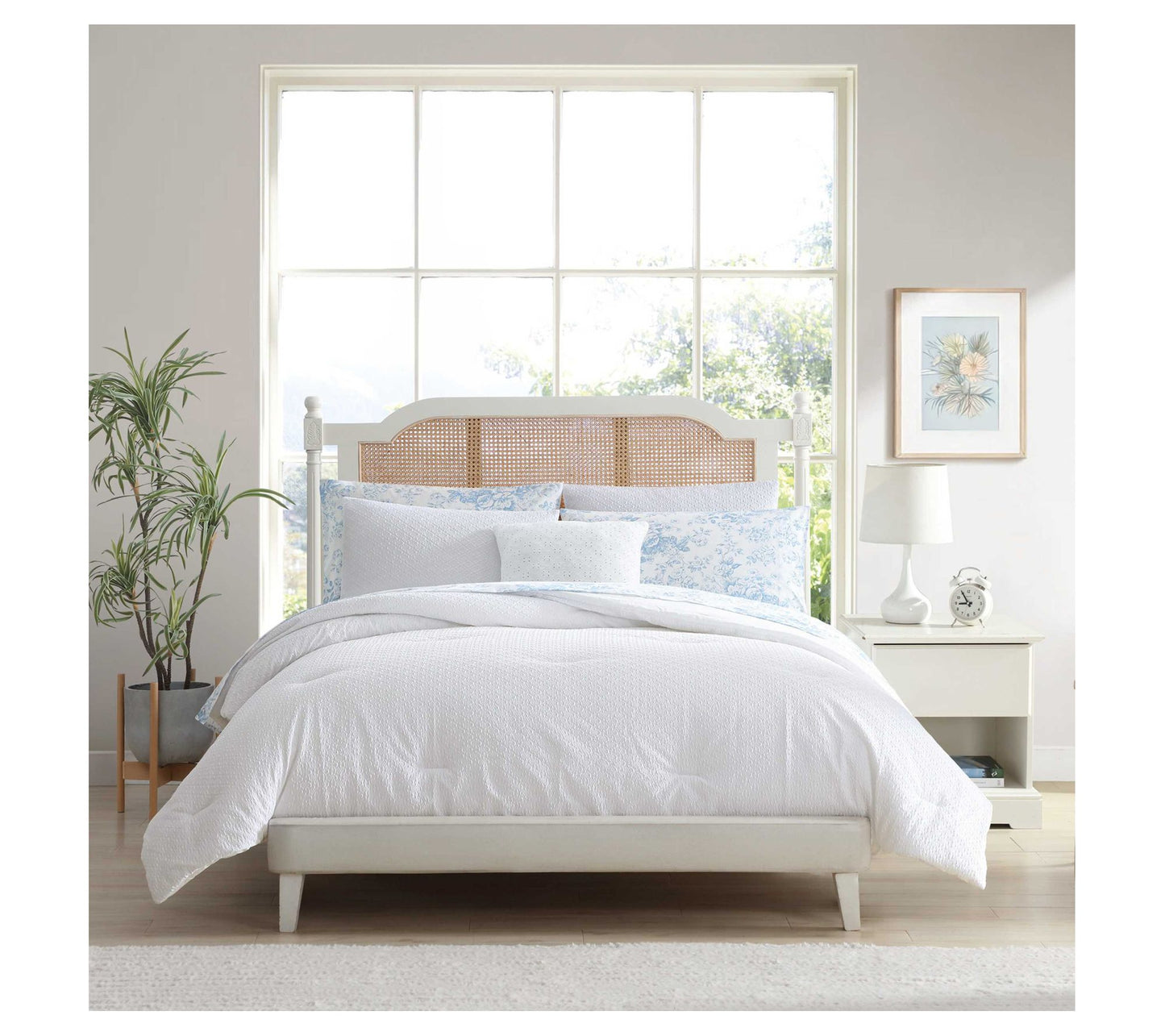 Laura Ashley Margaret White King Comforter Bed in a Bag Set