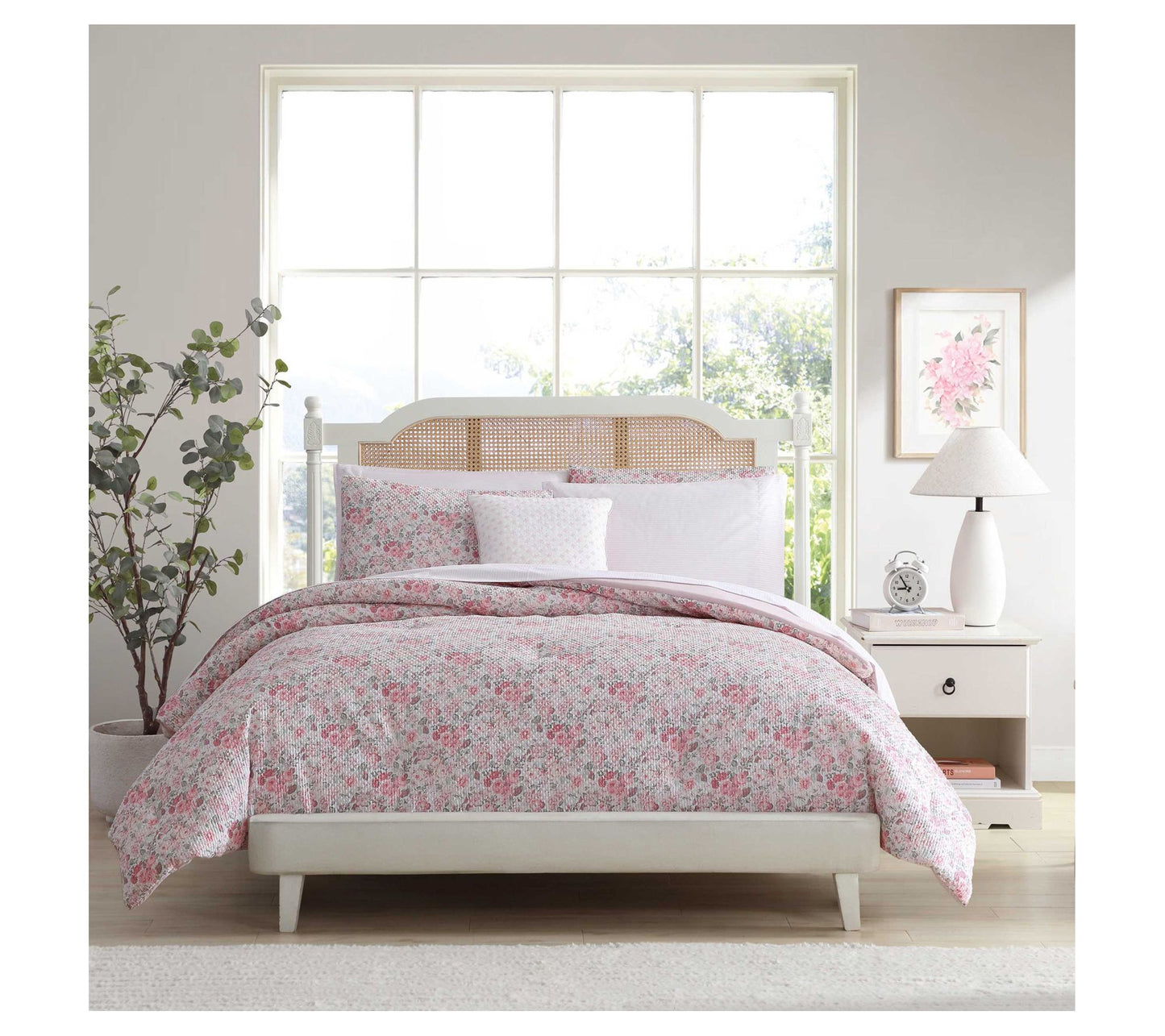 Laura Ashley Quartet Pink King Comforter Bed in a Bag Set