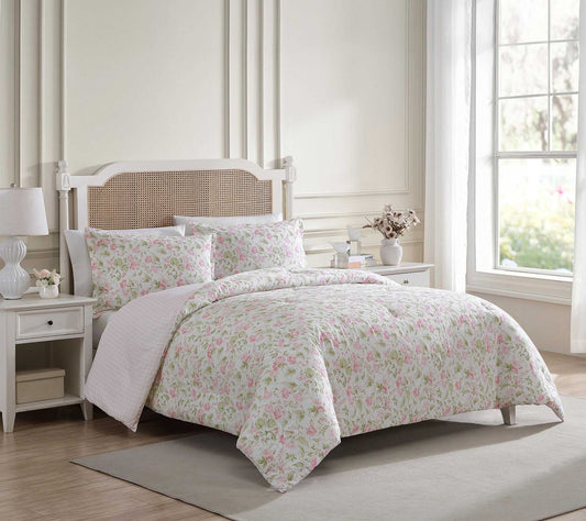 Laura Ashley Morning Gloria Pink King ComforterSham Set