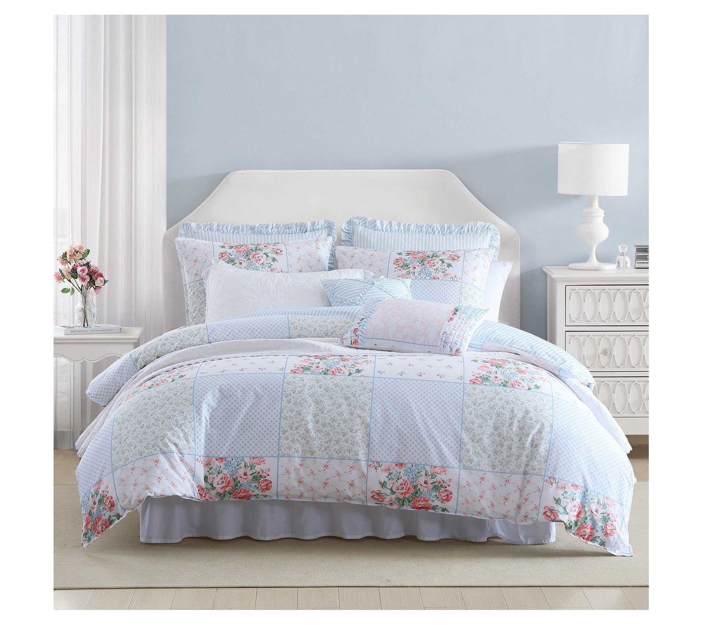 Laura Ashley Hope Patchwork Full/Queen Duvet Cover Set