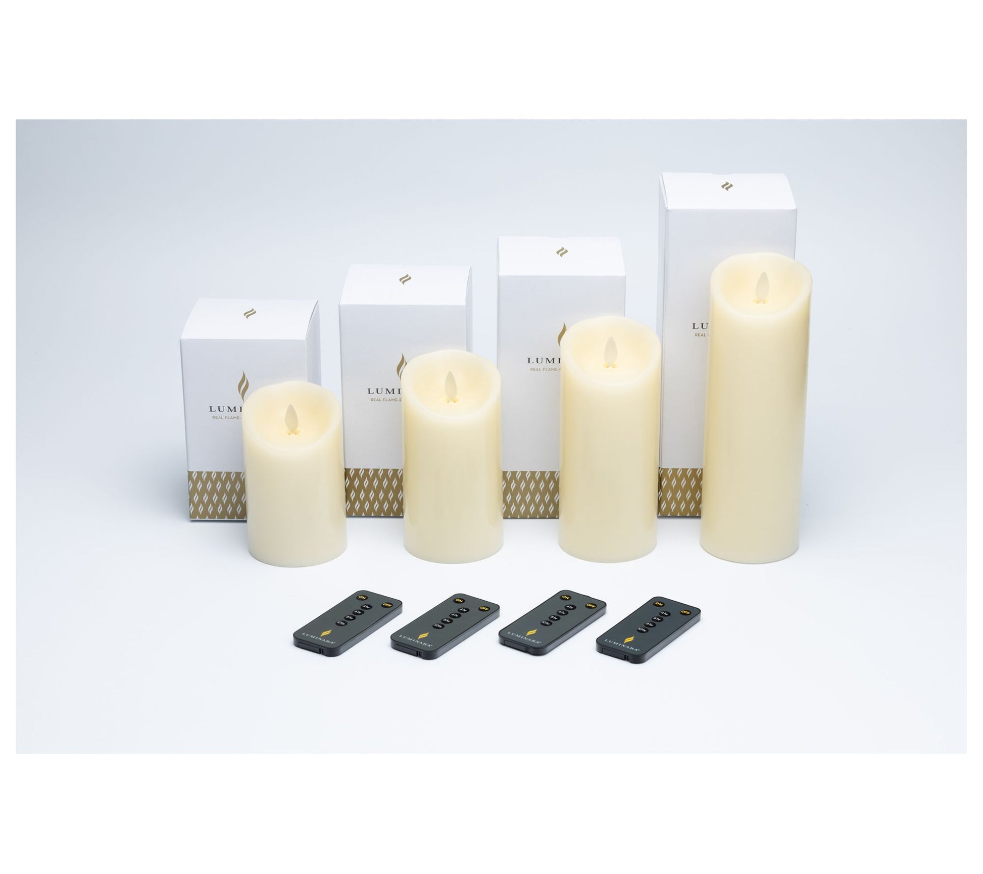 Luminara Set of (4) 3.0" D Flameless Candles inGift Boxes