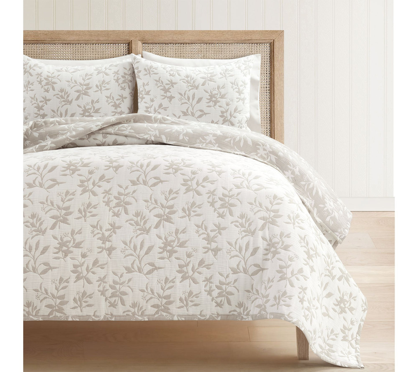 Lush Decor Floral Jacquard Matelasse Quilt 3-PcSet Full/Queen