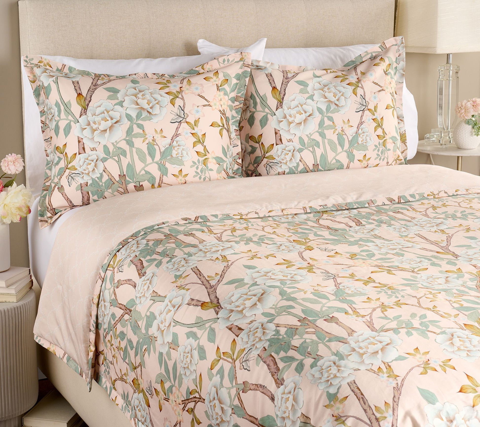 Mrs. H by Dee Hilfiger Cotton Sateen Comforter & Sham Set - QN