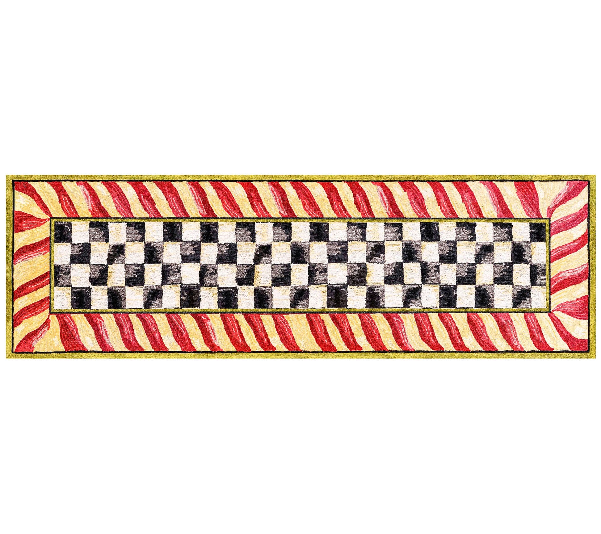 MacKenzie-Childs Courtly Check & Red  2'6"x8' Washable Runner