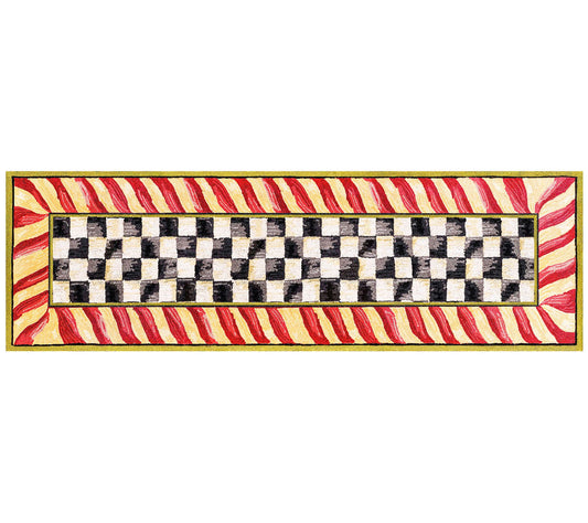 MacKenzie-Childs Courtly Check & Red  2'6"x8' Washable Runner