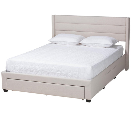 Baxton Studio Braylon Fabric Full Storage Platform Bed