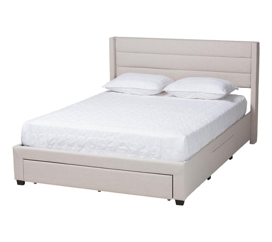 Baxton Studio Braylon Fabric Queen Storage Platform Bed