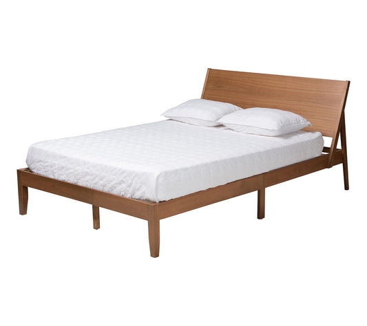 Baxton Studio Eileen Walnut Brown Wood Queen Platform Bed