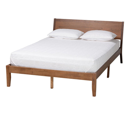 Baxton Studio Salvatore Walnut Brown Wood QueenPlatform Bed