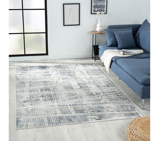 Ox Bay Modern S tripe Plush Per formance Indoor Rug, 7'9" x 9'