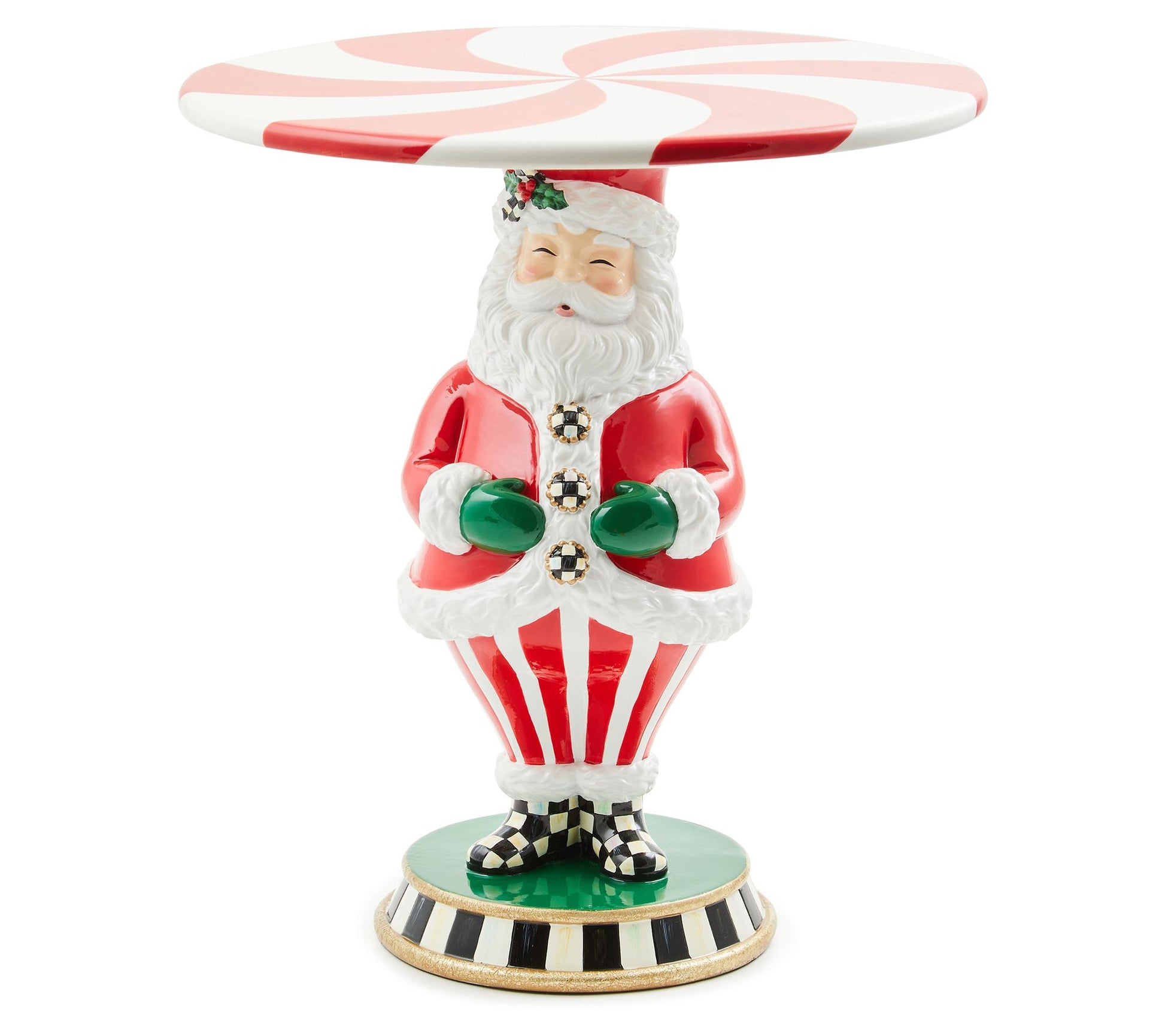 MacKenzie- Childs Holly Jolly Santa Pedestal