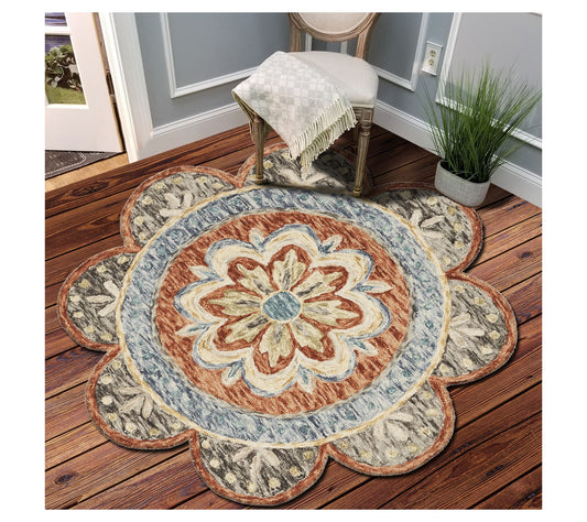 Ox Bay Michelle Floral Medallion Wool Indoor 6'Round Rug