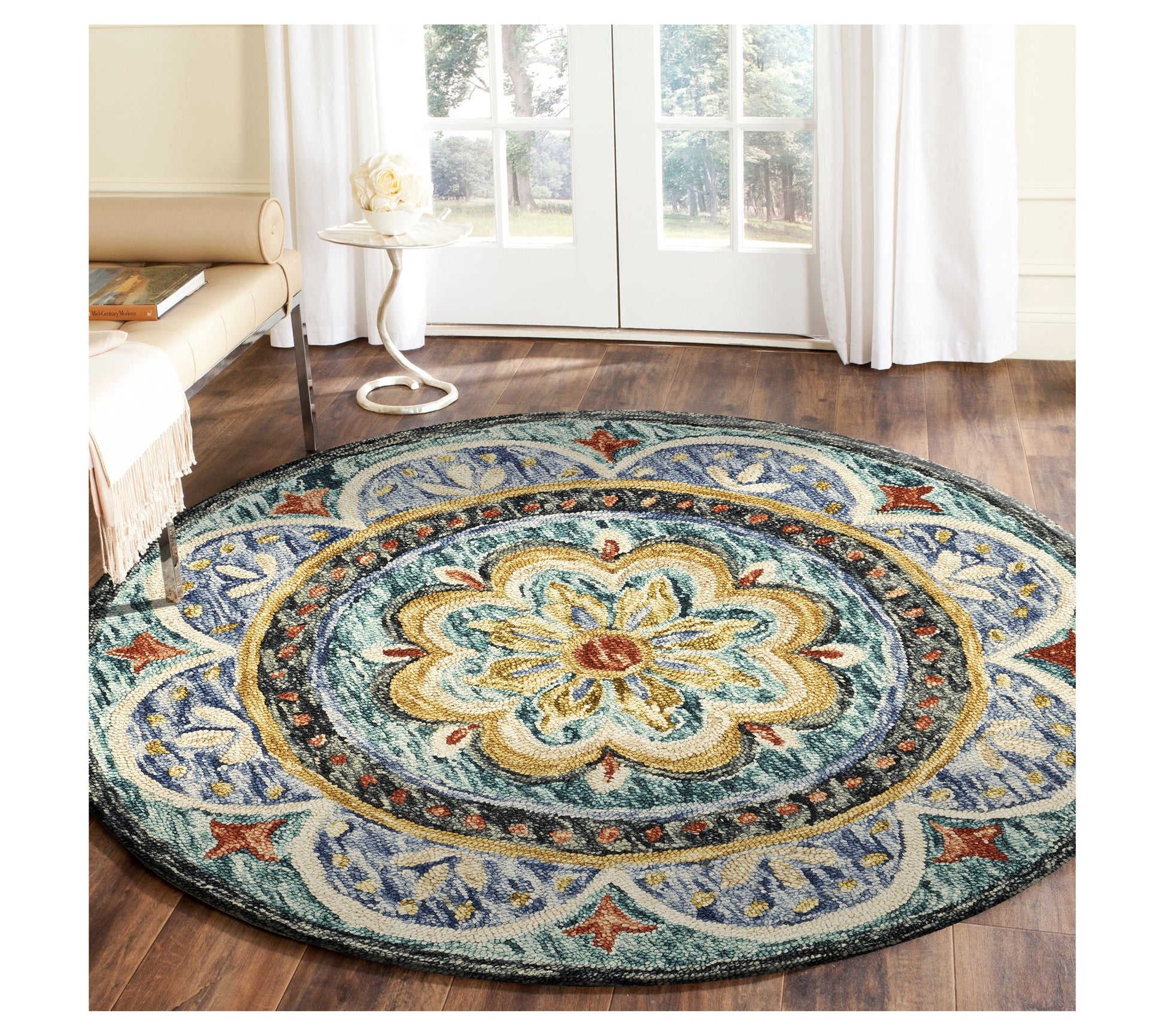 Ox Bay Vintage Floral Medallion Wool Indoor 6'Round Rug