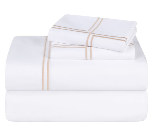 Superior Spring Blooms Cotton Embroidered SheetSet-Cal/King