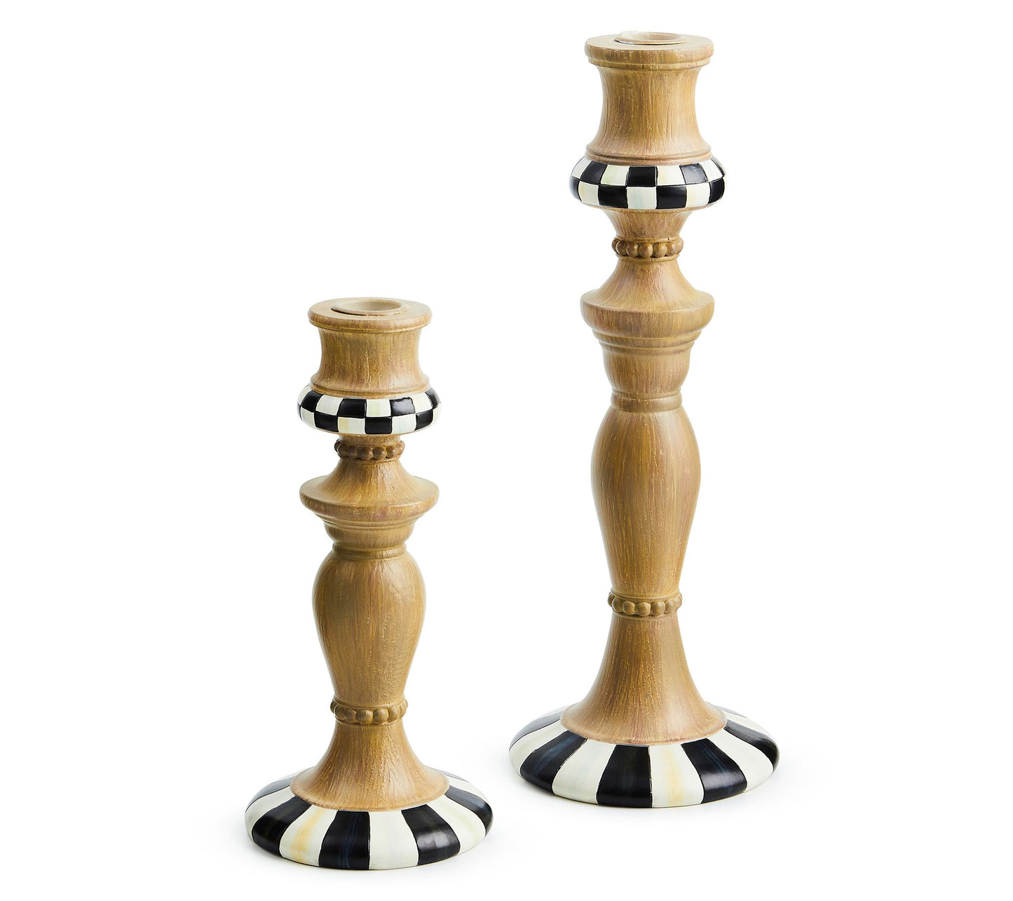 MacKenzie-Childs Courtly Candlesticks, Set of 2