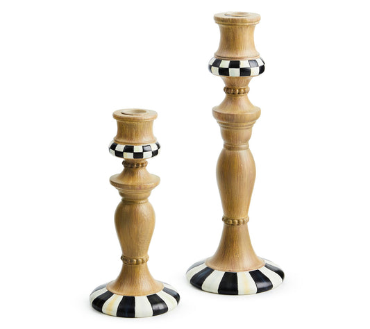 MacKenzie-Childs Courtly Candlesticks, Set of 2