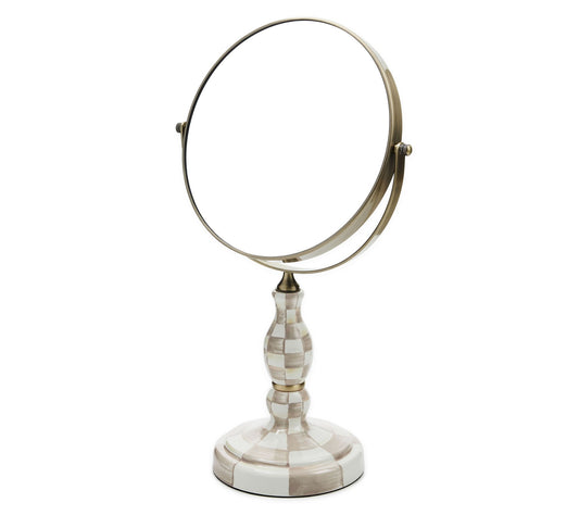 MacKenzie-Childs Mocha Check Vanity Mirror