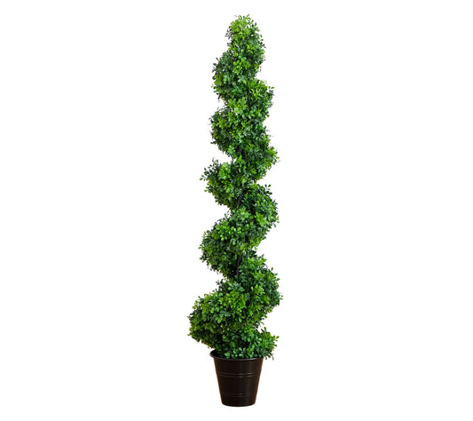 Nearly Natural 5' UV Resistant Boxwood Spiral Topiary