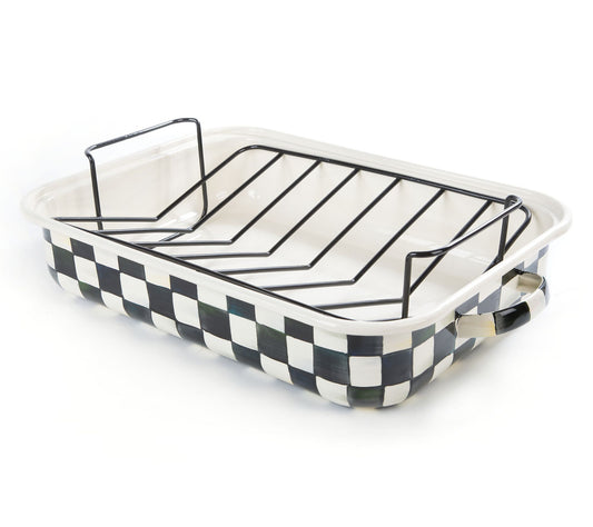 MacKenzie-Childs Courtly Check Roasting Pan with Rack