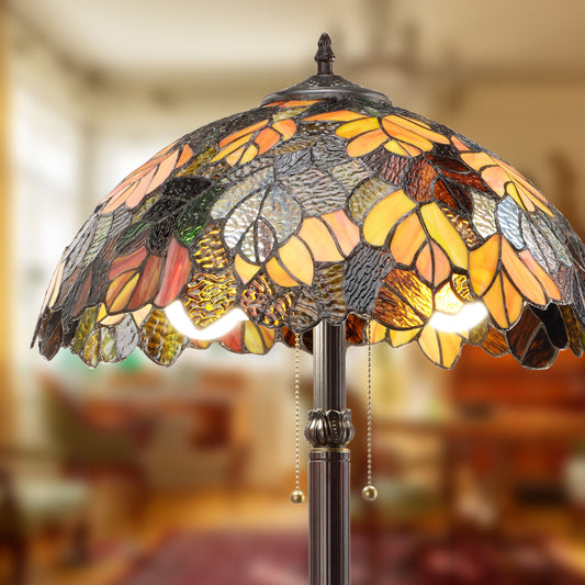 River of Goods 62"H Multicolored Stained GlassFloor Lamp