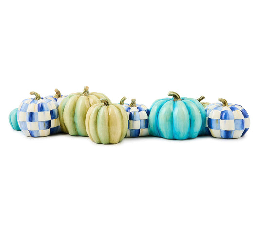 MacKenzie- Childs Royal Autumn Check & Stripe Pumpkin Cluster