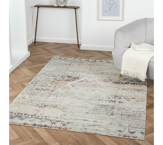 Ox Bay Distressed Geometric Polyester Indoor Rug, 7'9" x 9'9"
