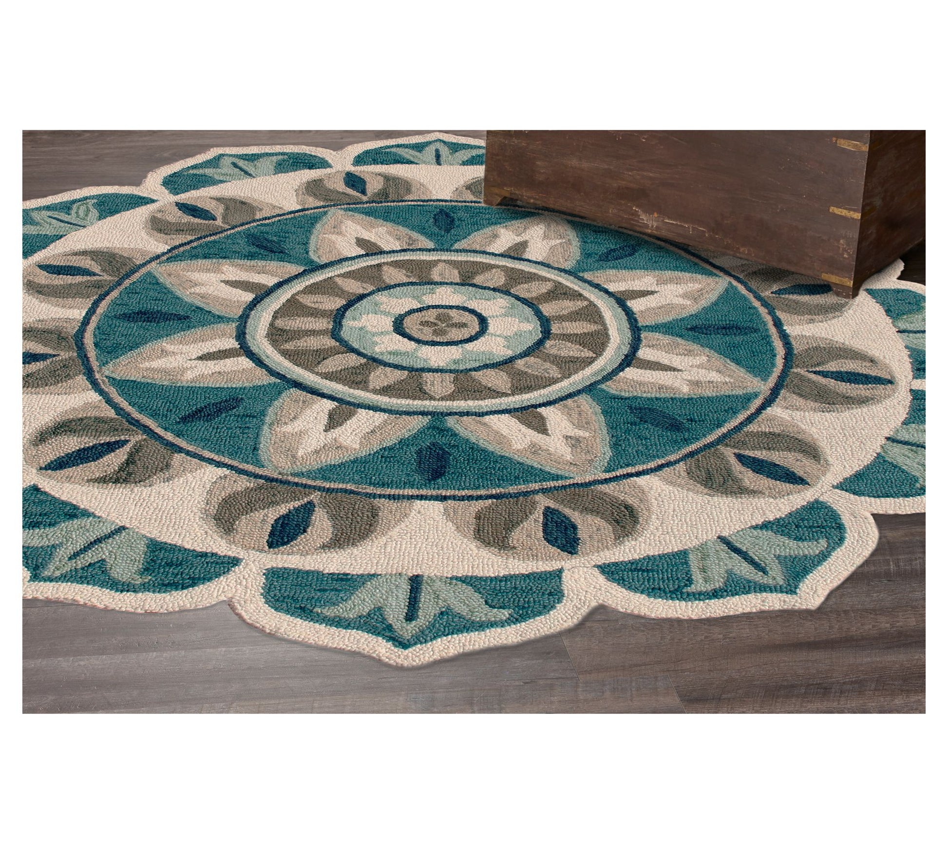Ox Bay Mila Floral Medallion Wool Indoor 6' Round Rug