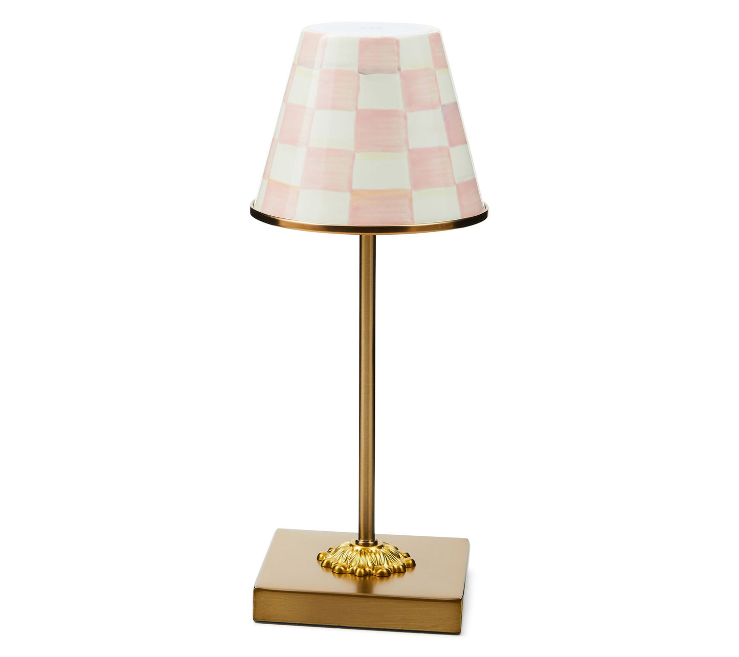 MacKenzie-Childs Rosy Check LED Rechargeable Cafe Table Lamp