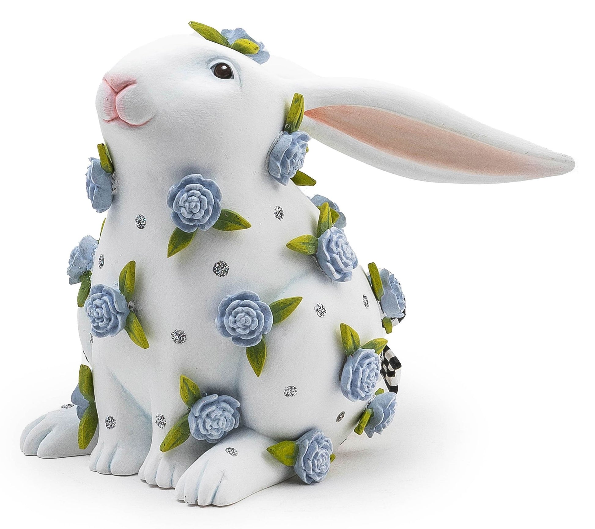 MacKenzie-Childs Periwinkle Peony Sitting Rabbit