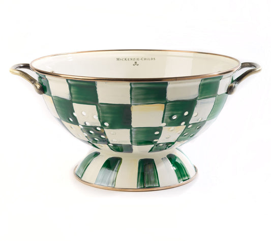 MacKenzie-Childs Emerald Check Large Colander